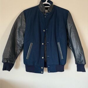 Vintage Canada Sports Co. Boys Varsity Jacket size Large Wool and Leather